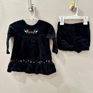 Hanna Andersson Black Sno Happy Velveteen Dress